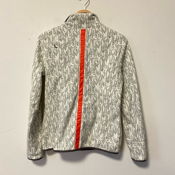 Lole Fleece Jacket Geometric Print Off White Gray Lightweight Coat Womens Medium - Picture 6 of 8